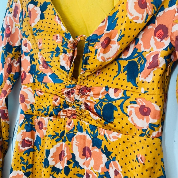 Free People Floral Mustard Dress - Picture 7 of 13